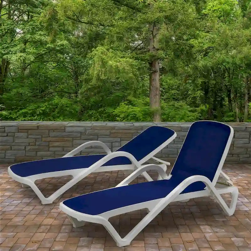 Ensemble de deux chaises longues Plymouth Collection toutes saisons - 195,6 cm