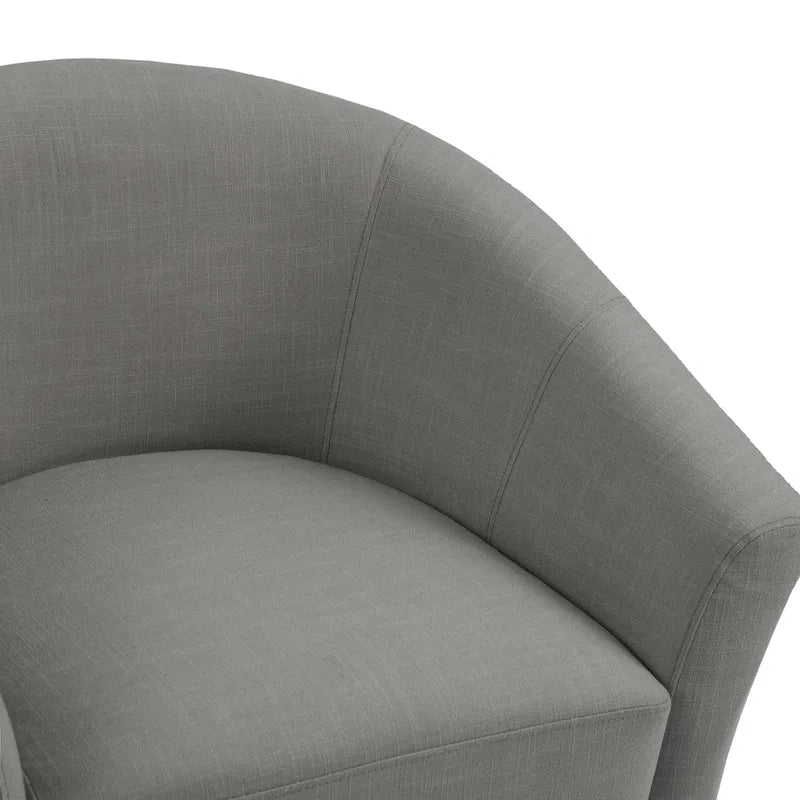 2 fauteuils club modernes en lin avec accoudoirs ronds