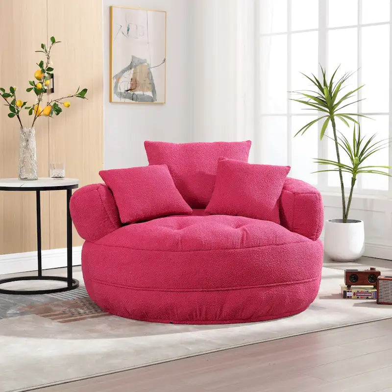 Fauteuil paresseux rond – Blanc/Bleu/Gris/Jaune/Orange/Rouge rosé/Bleu marine/Vert, Siège simple et double