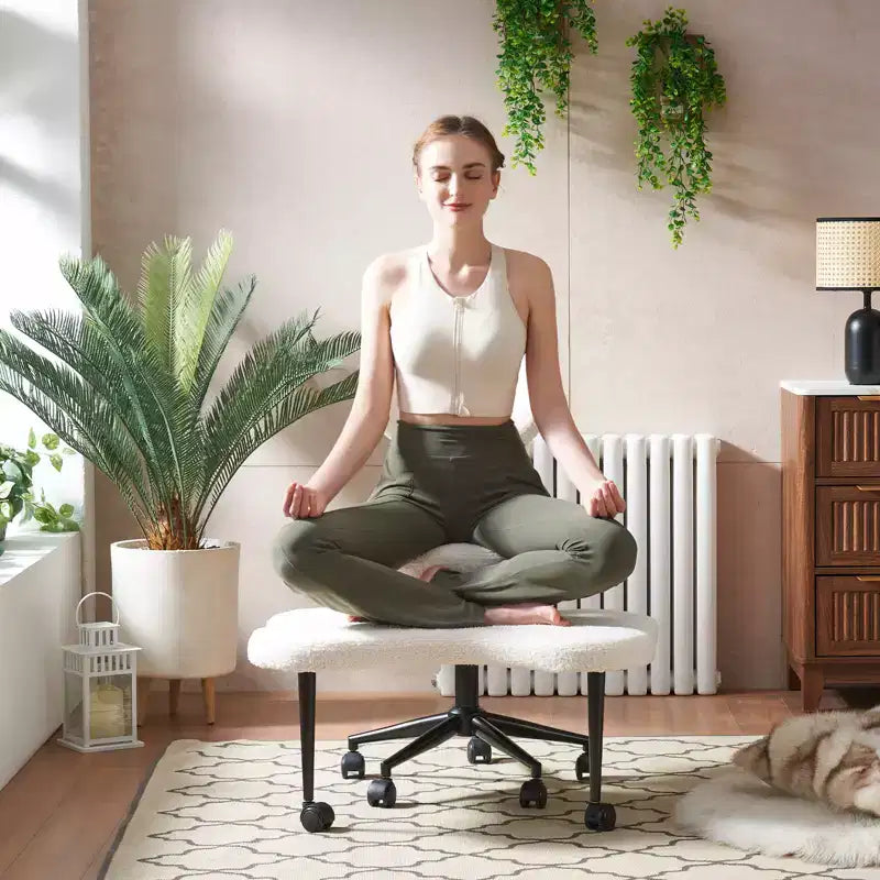Chaise de bureau ergonomique Pinmoco Criss Cross, Chaise de méditation réglable en hauteur, Pivotante à 360°, Support lombaire, Chaise de travail et de bureau, Chaise TDAH