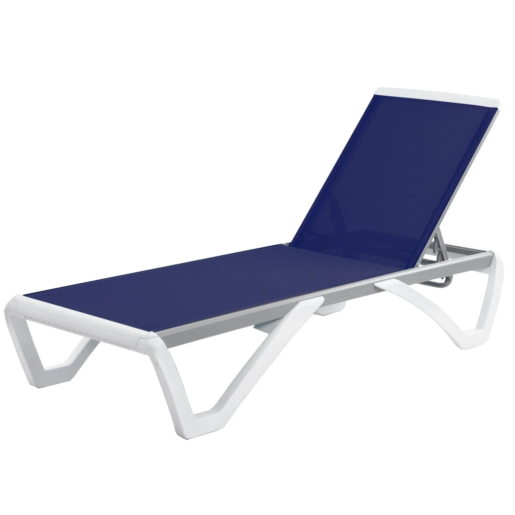Kozyard Alan Chaise longue de patio inclinable et réglable, entièrement plate, en aluminium et résine de polypropylène