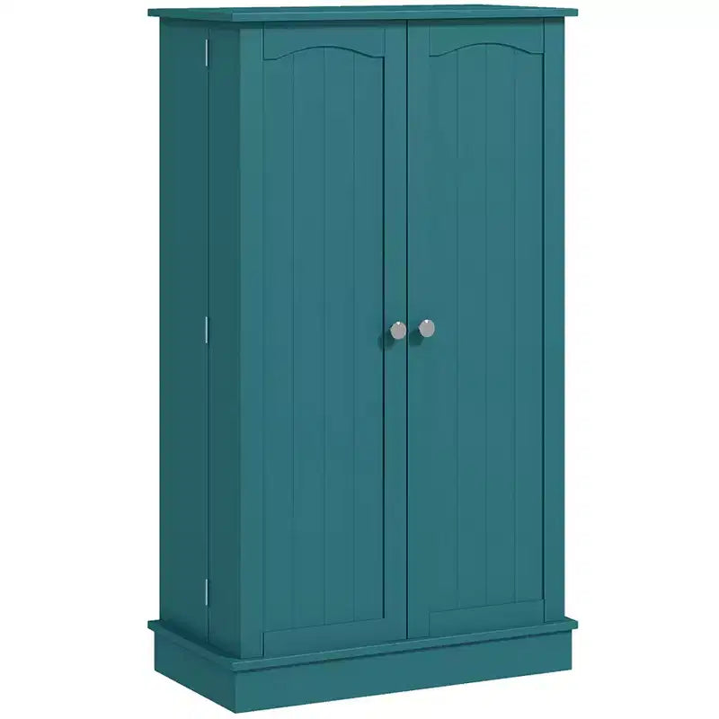 HOMCOM Meuble de cuisine 41, Armoire de cuisine à 2 portes avec 5 étagères de rangement, 12 porte-épices et étagères réglables pour salle à manger