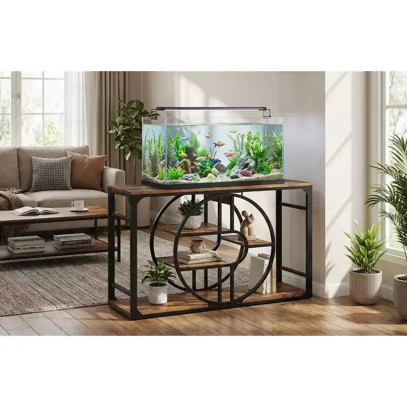 Meuble de support d'aquarium en métal de 200 à 280 litres, support de réservoir de poissons robuste avec armoire de rangement, support de réservoir de poissons à plusieurs niveaux avec pieds épaissis, adapté