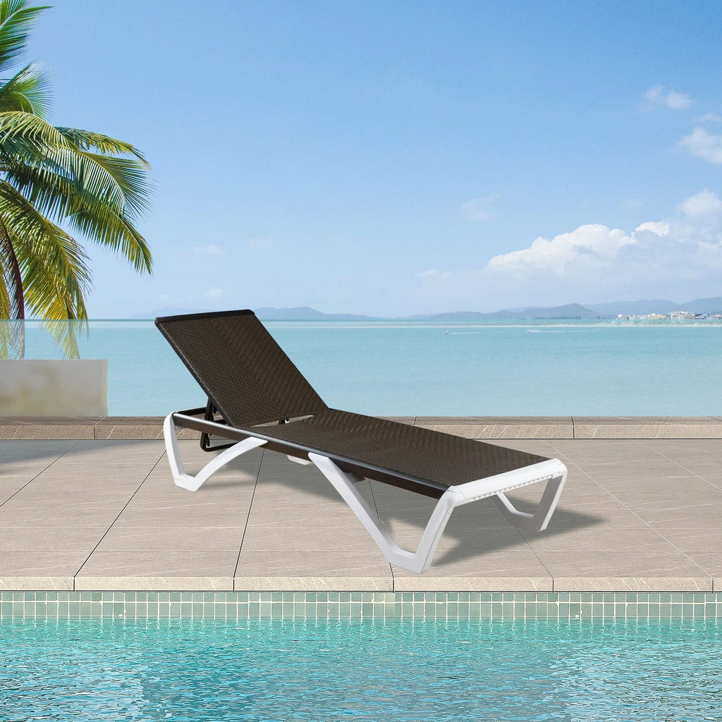 Kozyard Alan Chaise longue de patio inclinable et réglable, entièrement plate, en aluminium et résine de polypropylène