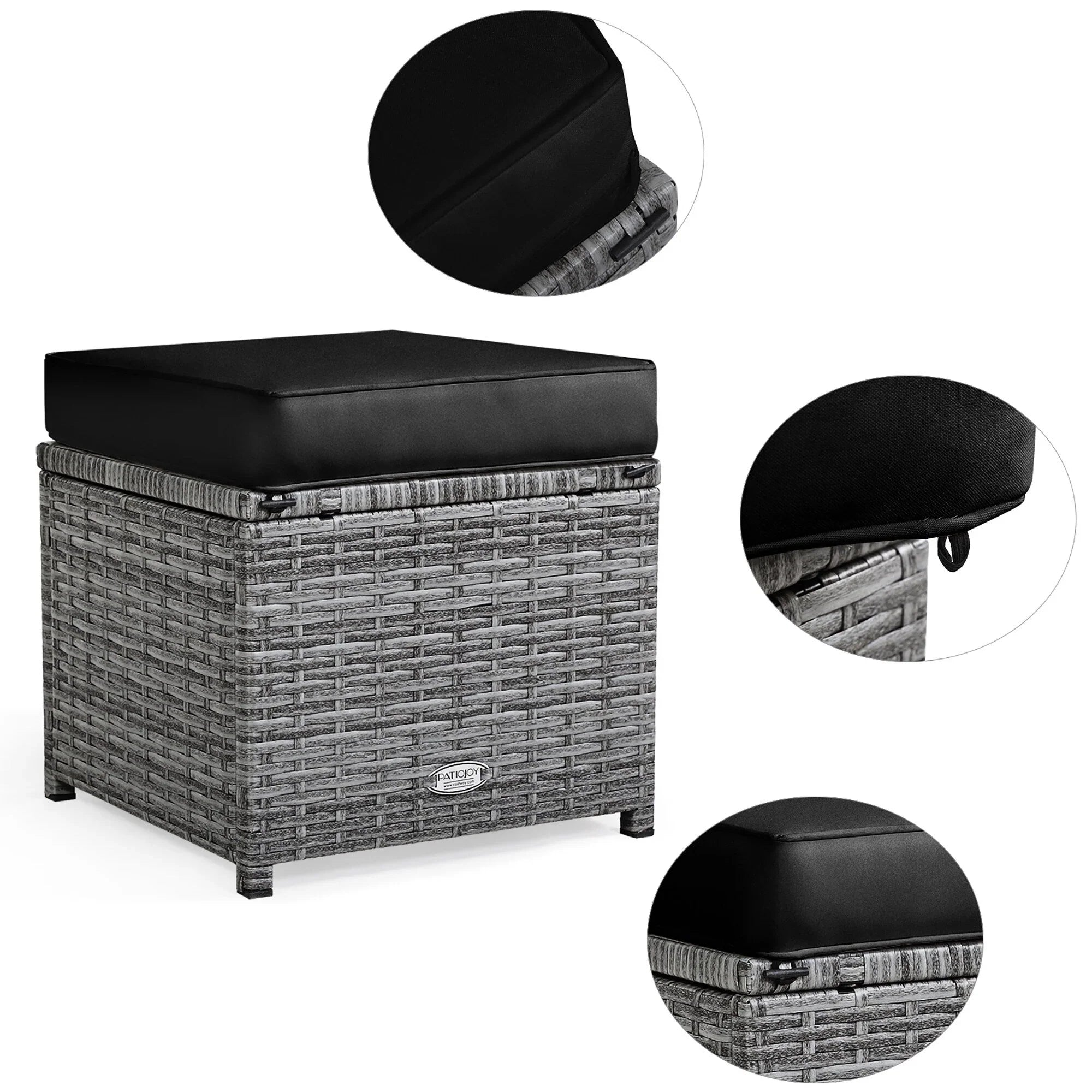 Ensemble de salle à manger Costway 7 pièces en rotin pour terrasse, canapé sectionnel et pouf - Voir détails
