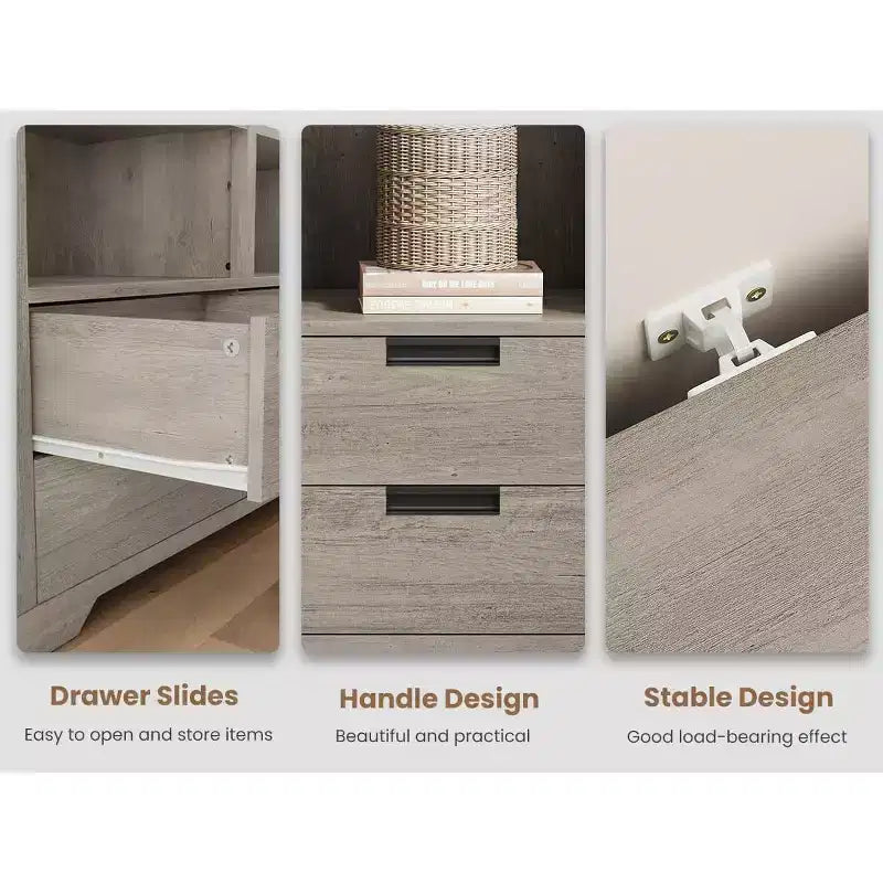 Bibliothèque haute de 72 po avec 4 tiroirs, étagère de rangement autoportante de style campagnard pour chambre à coucher, salon, bureau à domicile