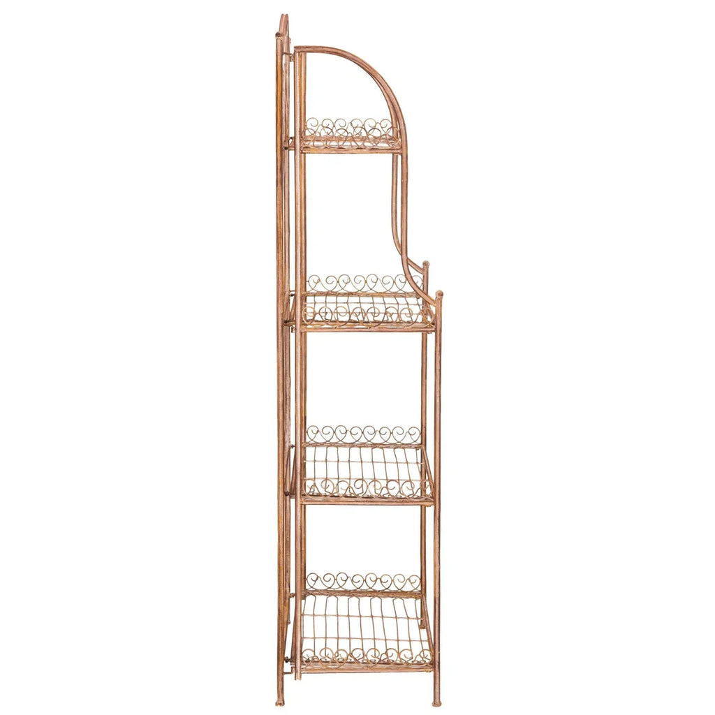 SAFAVIEH Bryn Étagère de boulanger d'extérieur victorienne en fer forgé à 4 niveaux - 63,5 cm l x 38,1 cm P x 160 cm H - 25L x 15P x 63H