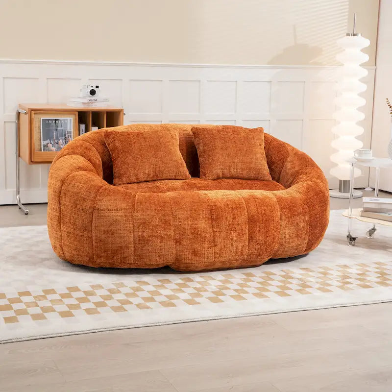 GDFStudio - Canapé paresseux 2 places en chenille Laurel avec mousse haute densité et confort surdimensionné