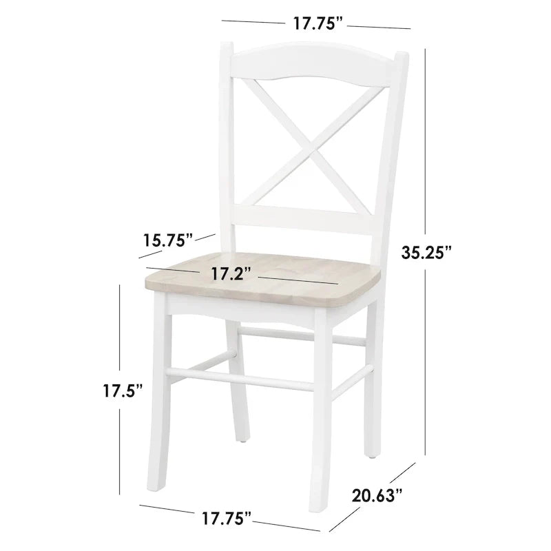 Ensemble de salle à manger 3 pièces avec table à rallonges style cottage rustique