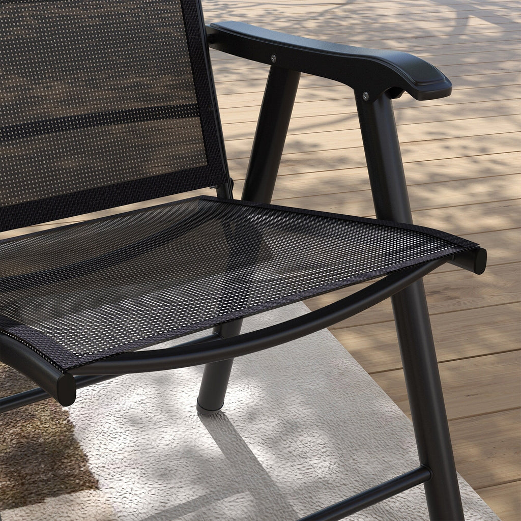 Lot de 4 chaises pliantes Outsunny au design simple et élégant, confortables pour la terrasse, le jardin et les voyages