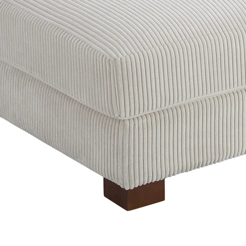 Pouffe d'appoint oversize en velours côtelé moderne