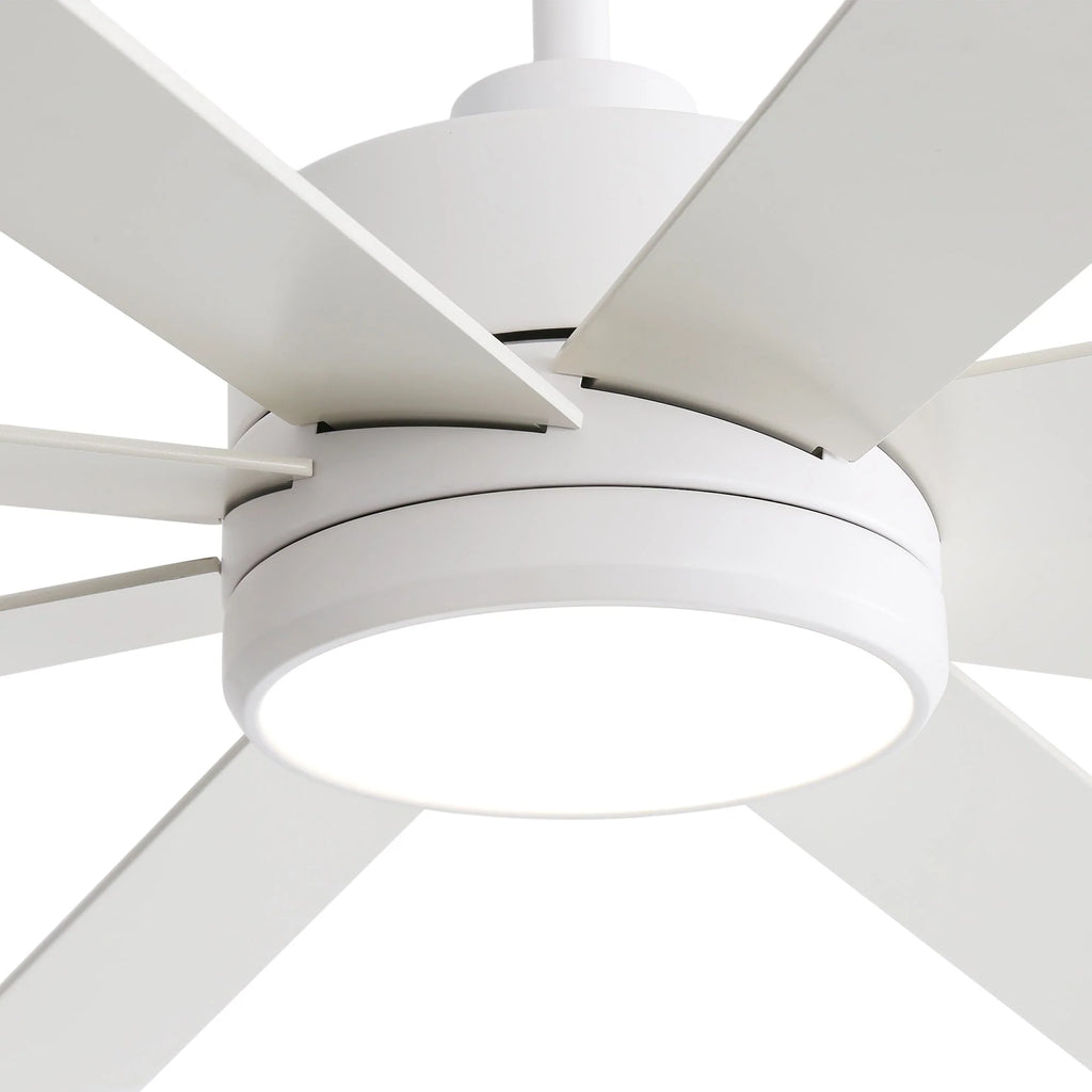 Ventilateur de plafond de 65 pouces à 8 pales noires avec lumière LED et télécommande
