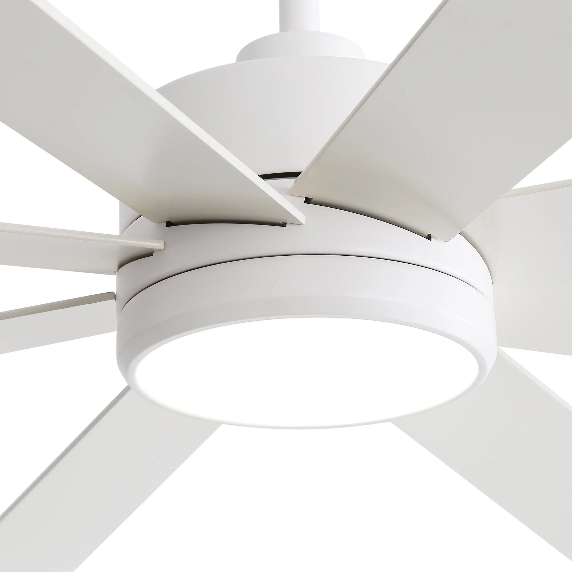 Ventilateur de plafond de 65 pouces à 8 pales noires avec lumière LED et télécommande