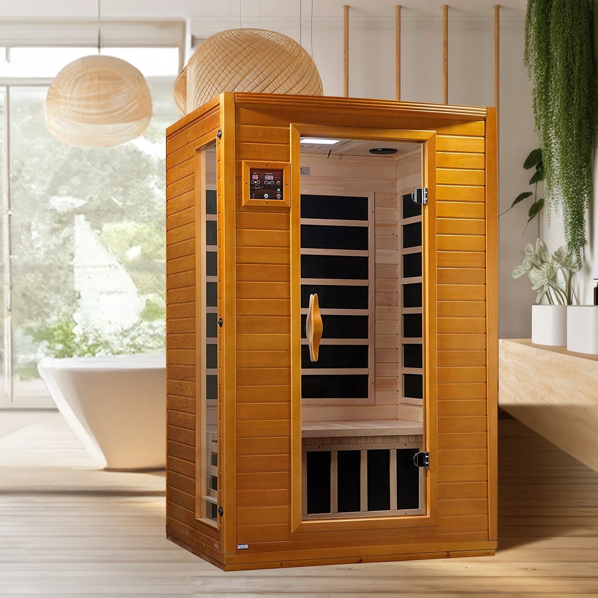 Sauna Infrarouge Lointain Dynamic Saunas Andora pour 2 personnes à Faibles CEM, Bois de Pruche du Canada