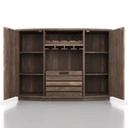 Plank-Style Dining Buffet with Wine Rack, Stemware Rack and Removable Crate - Reclaimed Oak, 47.2"W