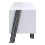 Large 4-Shelf TV Stand for TVs up to 68" - Gray, Transitional Two-Tone Finish with Metal Hardware