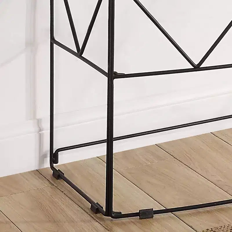 47.25" Rectangular Sofa Table - Walnut Wood Veneer Top, Black Steel Frame, 30"H