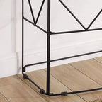 47.25" Rectangular Sofa Table - Walnut Wood Veneer Top, Black Steel Frame, 30"H