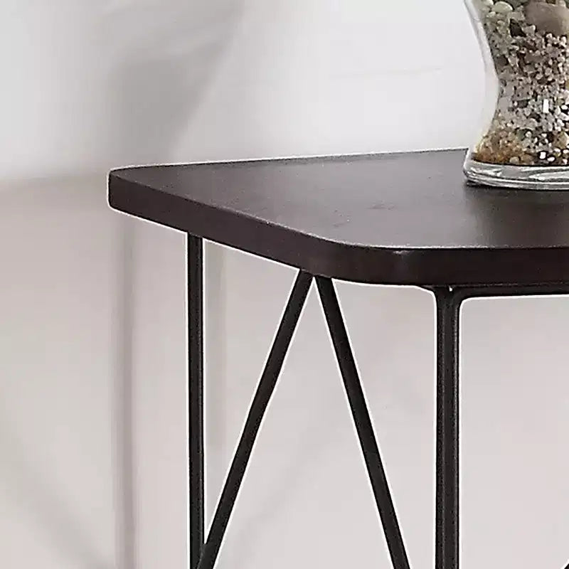 47.25" Rectangular Sofa Table - Walnut Wood Veneer Top, Black Steel Frame, 30"H