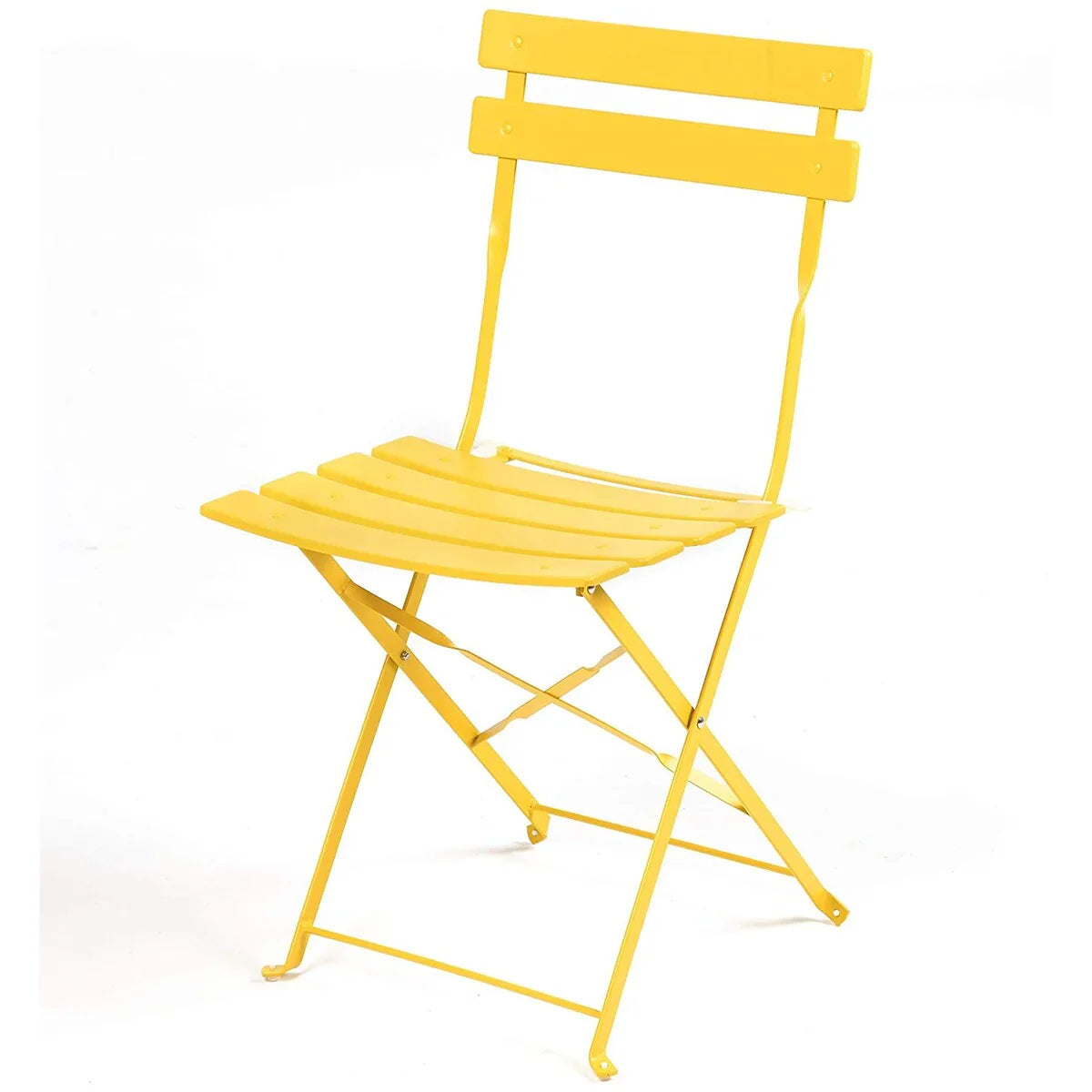 Ensemble bistrot pliant en métal 3 pièces, salon de conversation intérieur/extérieur résistant aux intempéries pour patio, cour, jardin