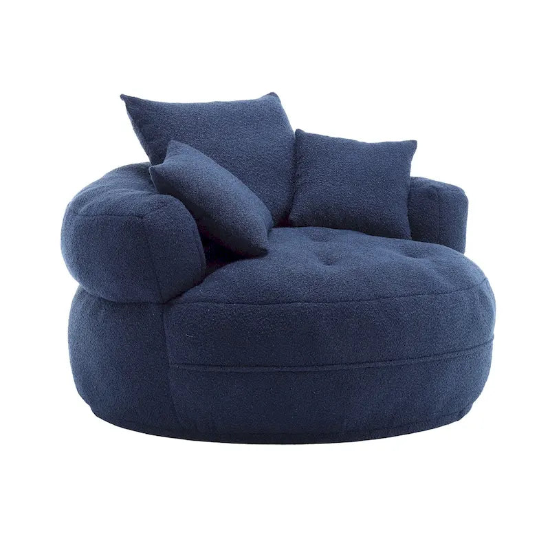 Fauteuil arrondi type « lazy sofa » – Blanc/Bleu/Gris/Jaune/Orange/Rose fuchsia/Bleu marine/Vert, modèle une ou deux places
