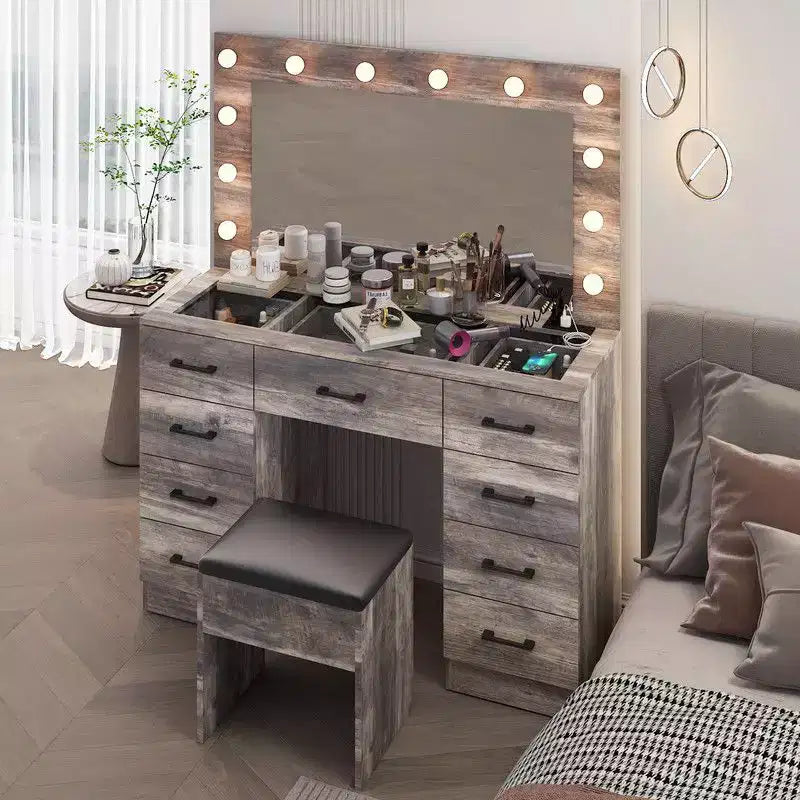 Ensemble de coiffeuse blanche
