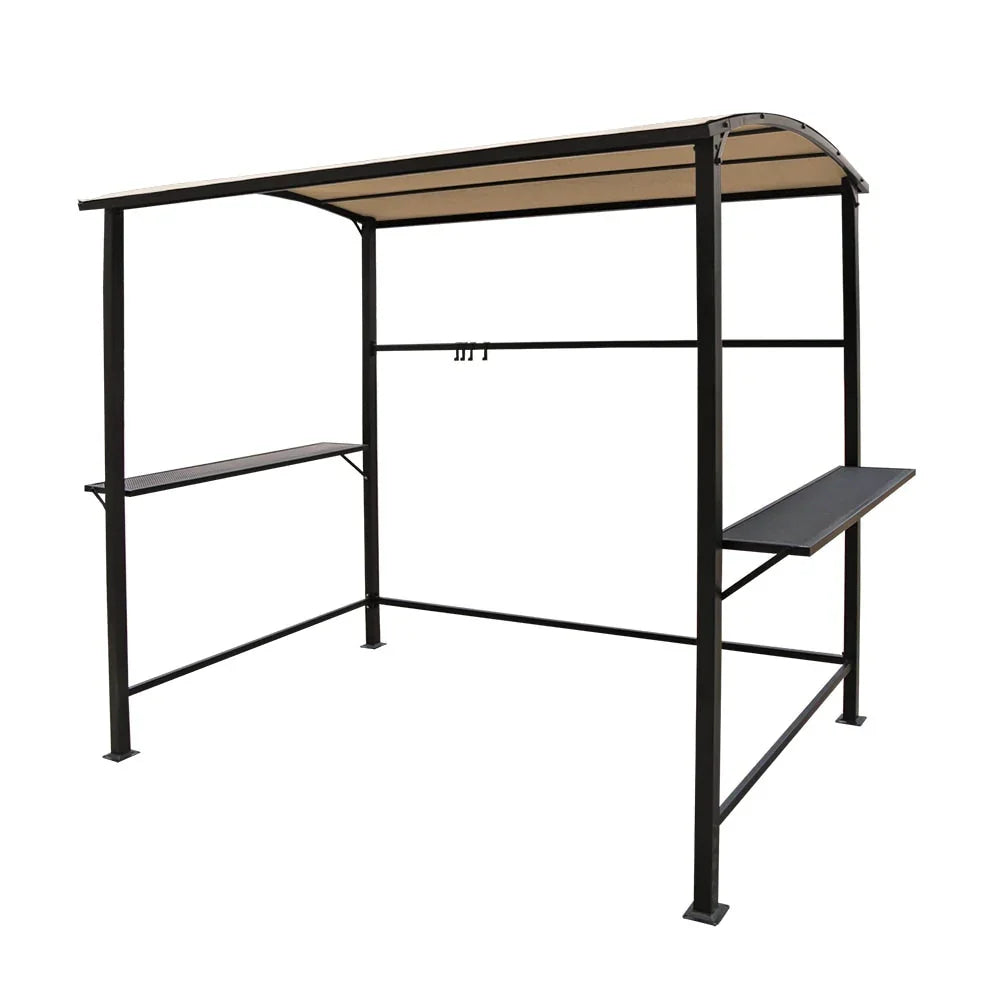 Abri barbecue en acier avec auvent, 1,5 x 2,4 m
