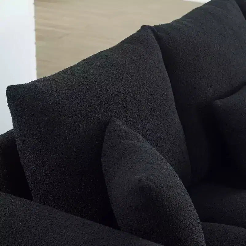 GDFStudio Alanna Canapé 3 places moderne en tissu peluche 79,5 po avec oreillers