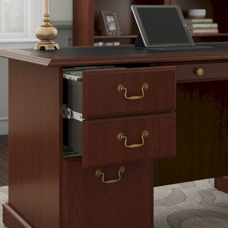 Bureau de direction Bush Furniture Saratoga avec tiroirs et rangements