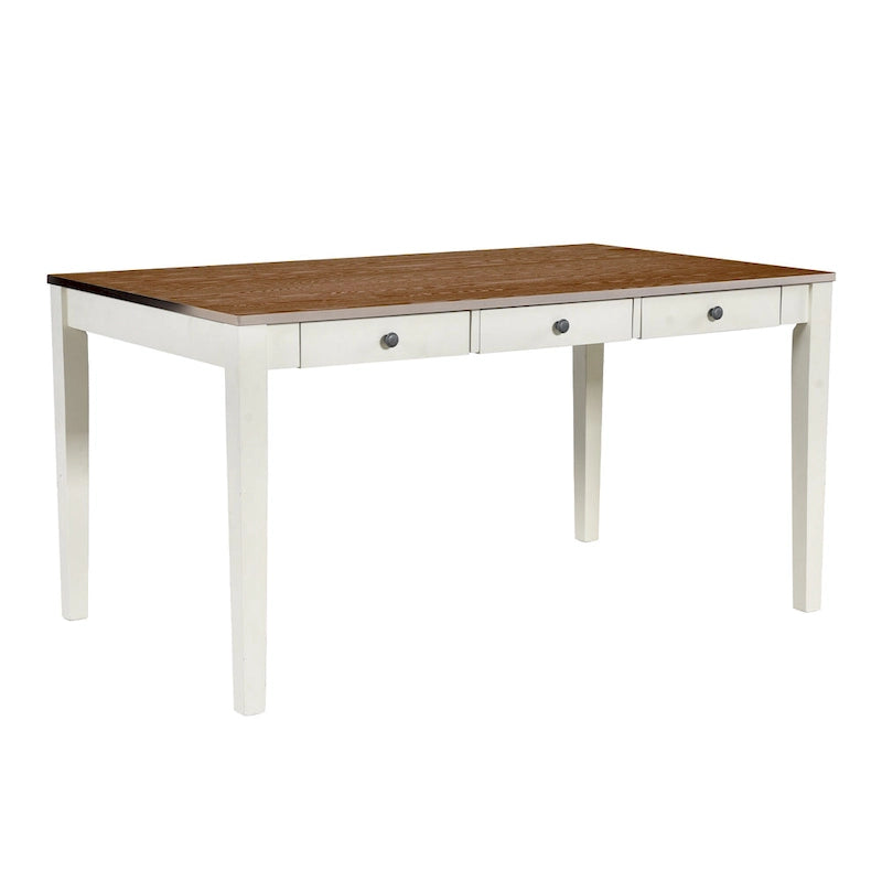 Ensemble de salle à manger 6 pièces en bois avec 4 chaises et un banc, table avec tiroir