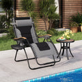 Fauteuil de relaxation zéro gravité XL surdimensionné rembourré avec accoudoirs plus larges et porte-gobelet réglable - N/A