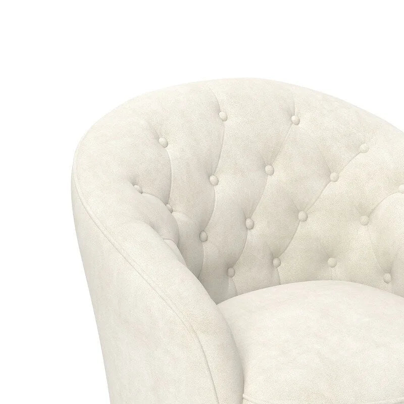 Fauteuil pivotant à 360 degrés en velours moderne SEYNAR avec dossier capitonné (lot de 2)