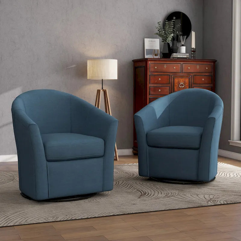 Lot de 2 fauteuils pivotants modernes avec accoudoirs pour salon