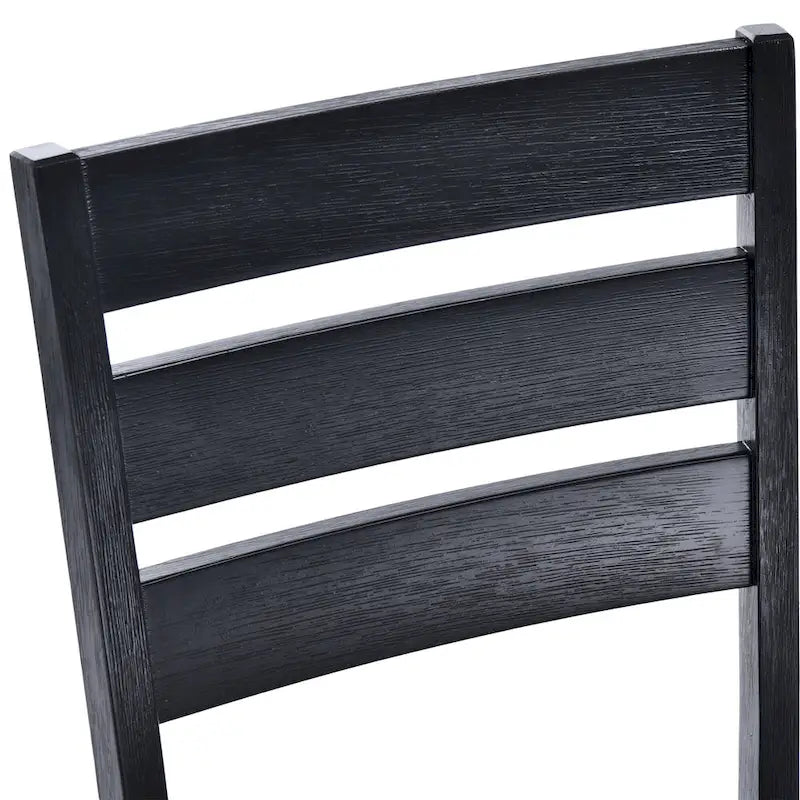 Lot de 4 chaises de salle à manger en bois à dossier à lattes