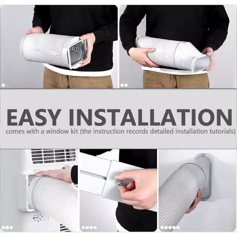 Climatiseur portable 10 000 BTU, Climatiseur de maison avec télécommande pour pièce jusqu'à 42 m², fonctions 3-en-1/minuterie 24h/roulettes