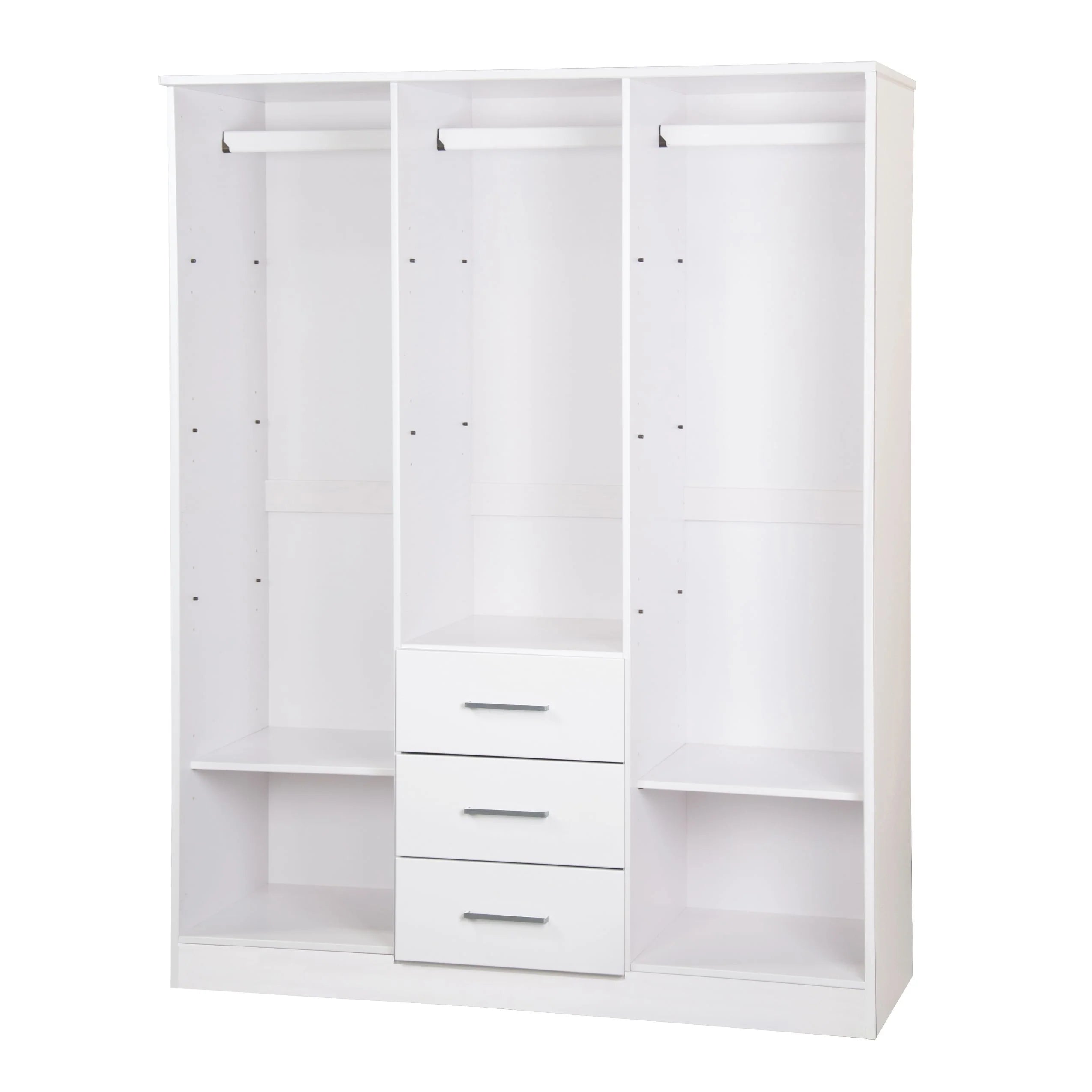 Palace Imports Armoire Cosmo 3 portes 100 % bois massif avec portes en bois massif ou portes miroir