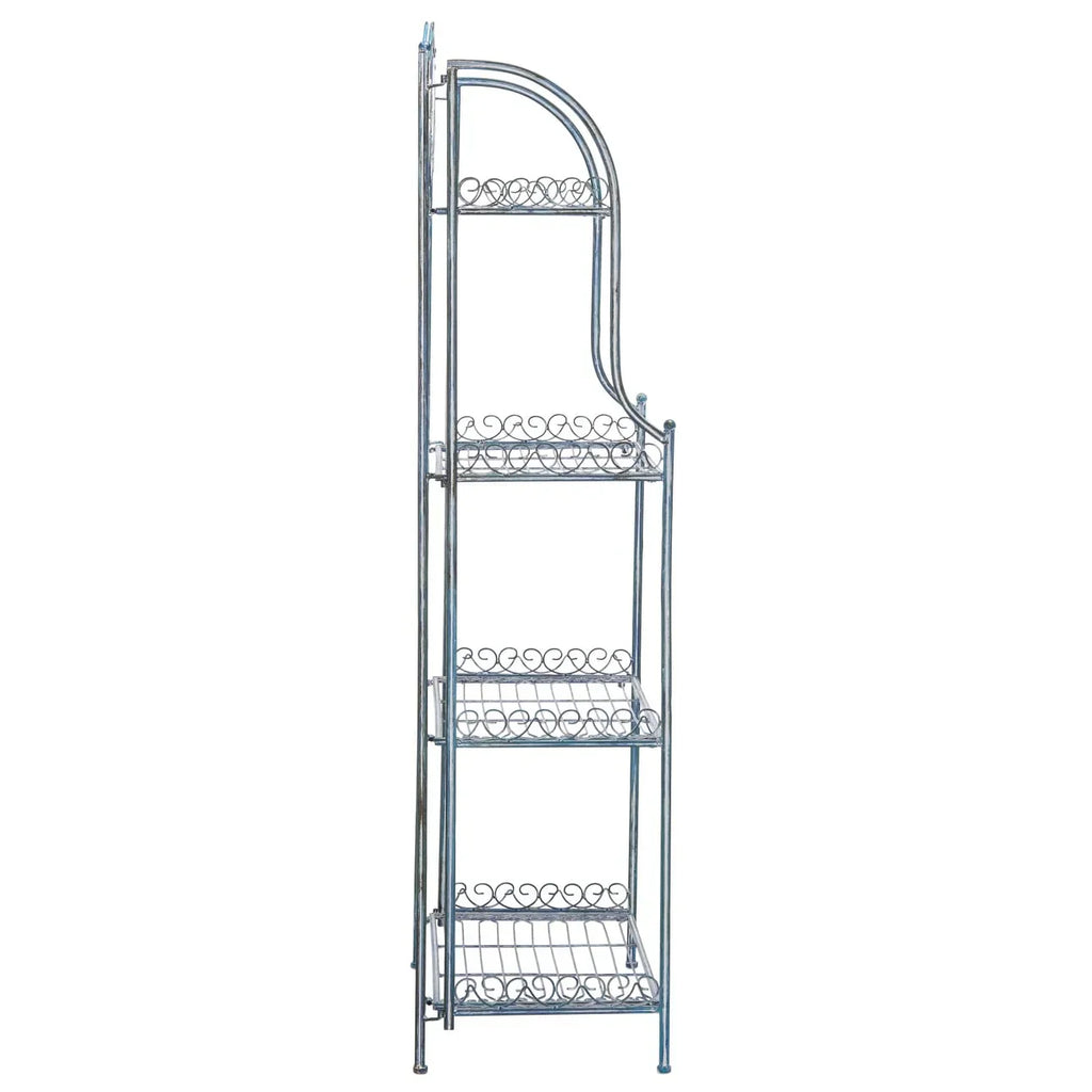 SAFAVIEH Bryn Étagère de boulanger d'extérieur victorienne en fer forgé à 4 niveaux - 63,5 cm l x 38,1 cm P x 160 cm H - 25L x 15P x 63H