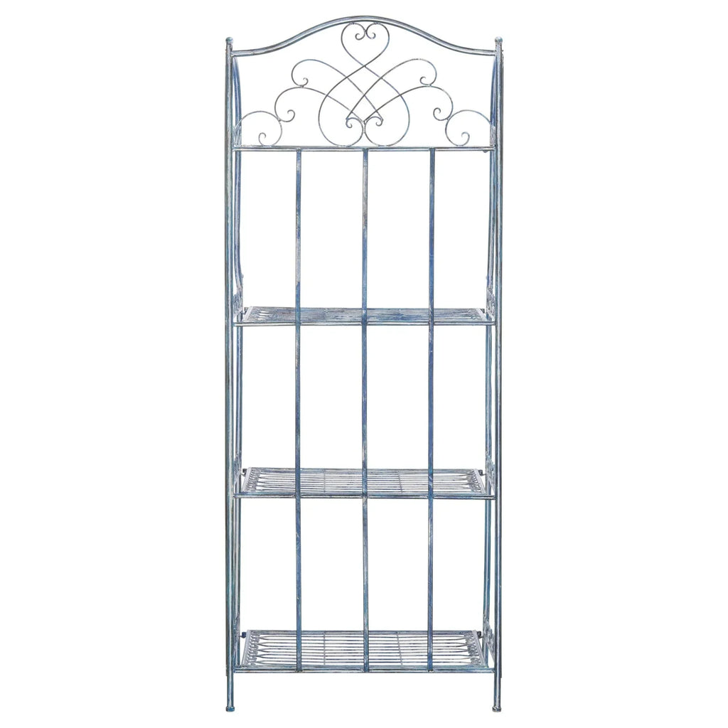 SAFAVIEH Bryn Étagère de boulanger d'extérieur victorienne en fer forgé à 4 niveaux - 63,5 cm l x 38,1 cm P x 160 cm H - 25L x 15P x 63H
