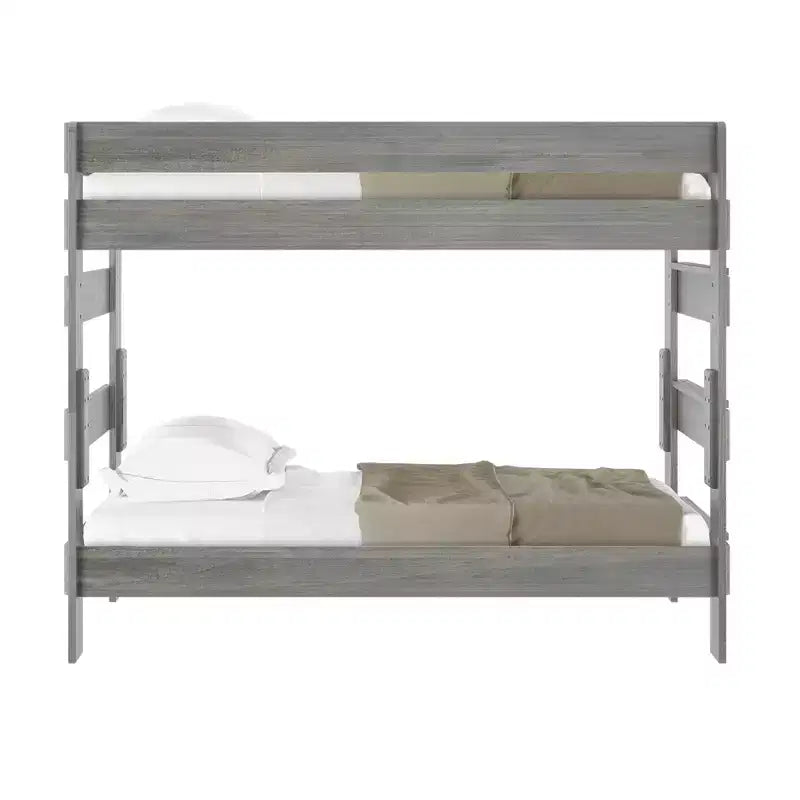 Lit superposé double en bois massif Plank+Beam pour adulte