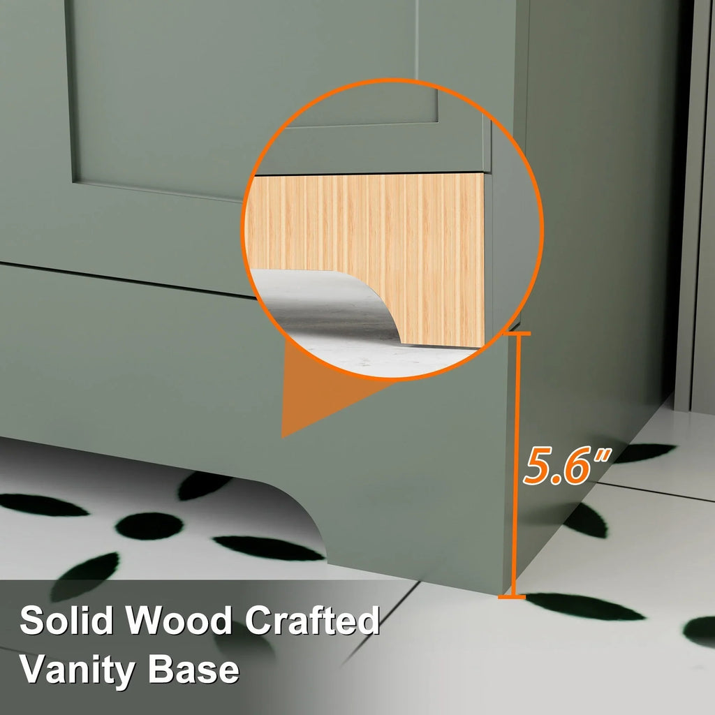 Meuble-lavabo de salle de bain Wavy Line 30/36/48 avec évier et robinet