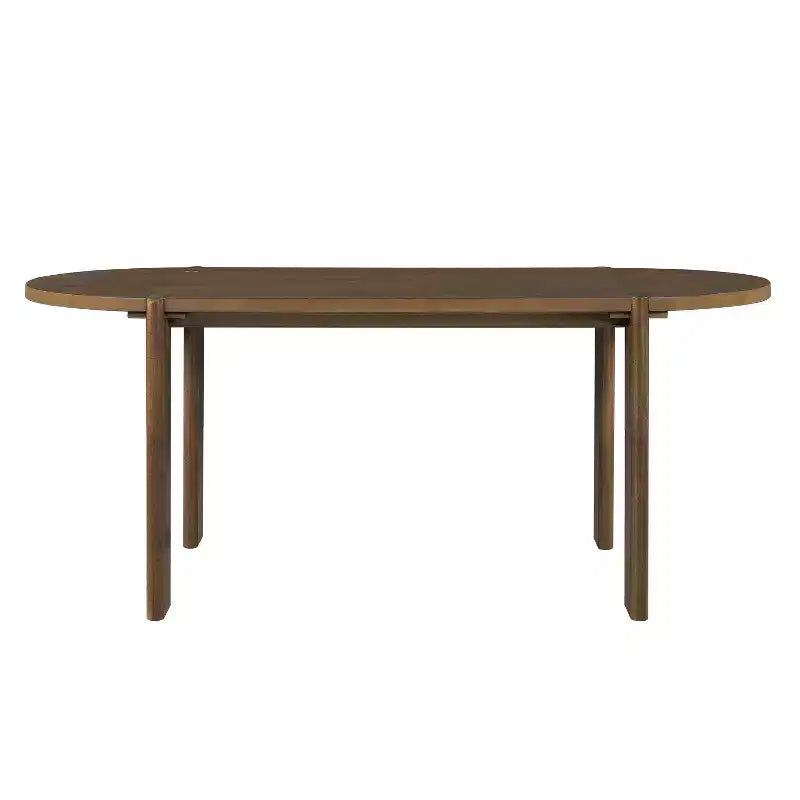 Ensemble de salle à manger 7 pièces avec table ovale et 6 chaises, grand ensemble de table de cuisine de 180 cm pour 6 personnes avec 6 chaises de salle à manger rembourrées, Noyer - Christopher Knight Home