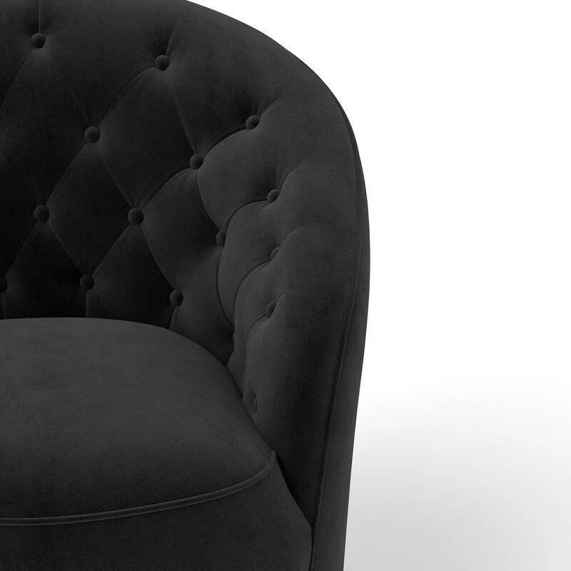 Fauteuil pivotant à 360 degrés en velours moderne SEYNAR avec dossier capitonné (lot de 2)