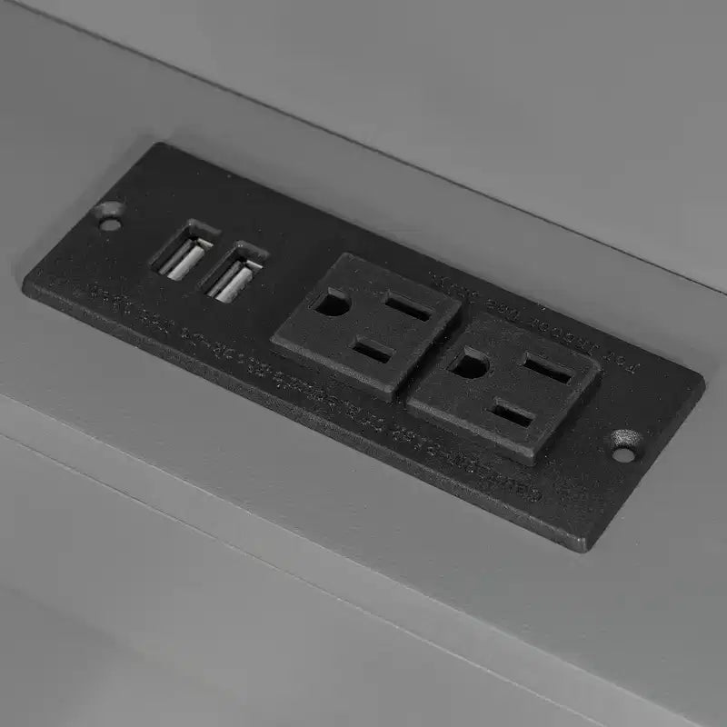 Lit superposé double sur toute la longueur avec rangement, lumières LED et station de charge, lit superposé en bois avec étagères latérales pour enfants et adolescents