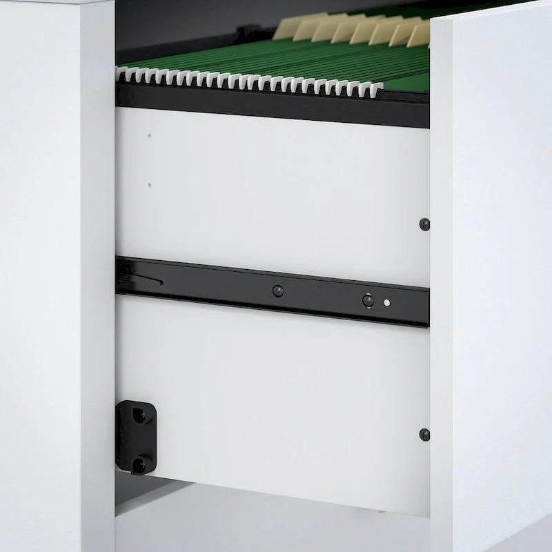 Bureau d'angle Echo avec huche et tiroirs