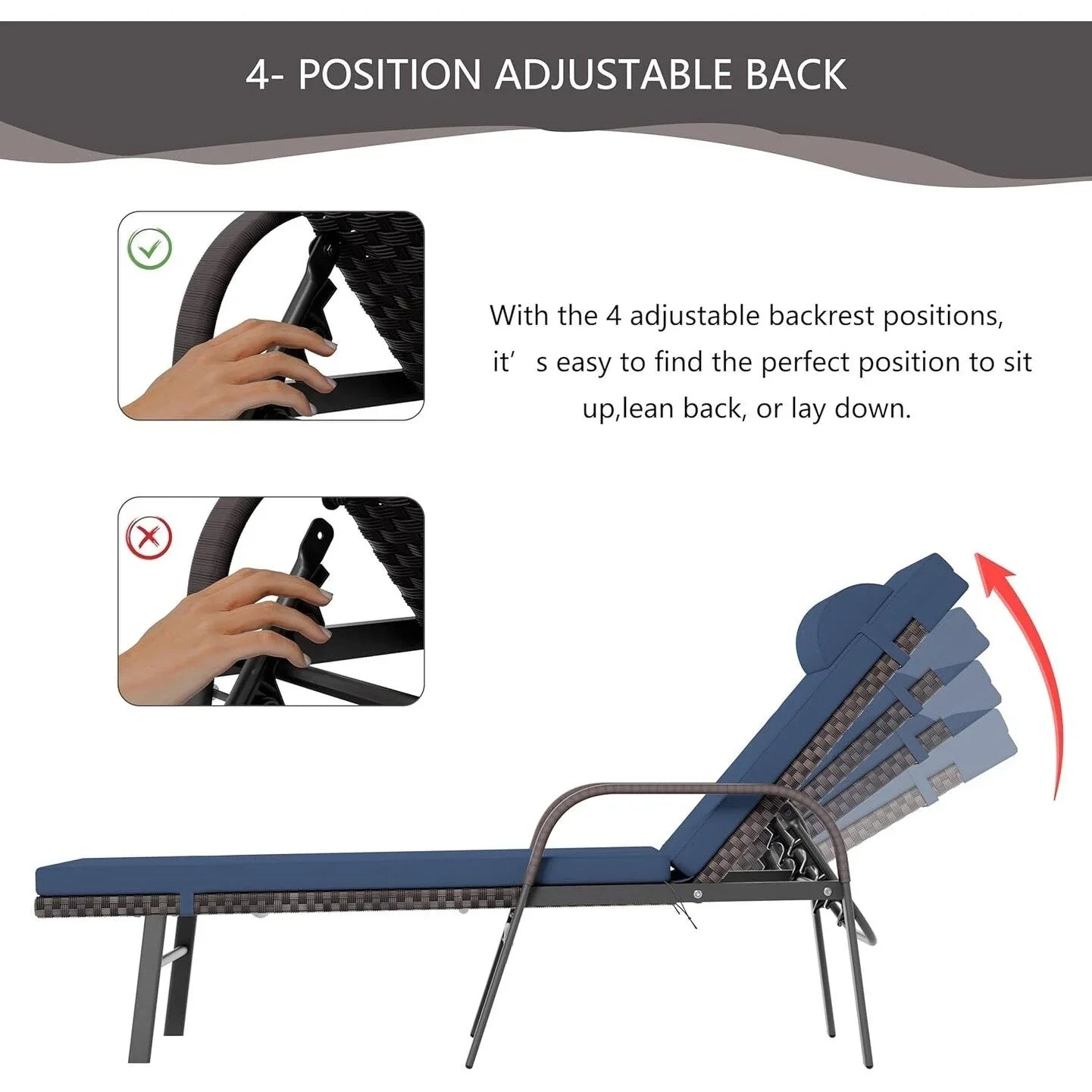 Ensemble de 3 chaises longues d'extérieur Kullavik