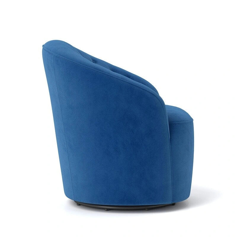 Fauteuil pivotant à 360 degrés en velours moderne SEYNAR avec dossier capitonné (lot de 2)