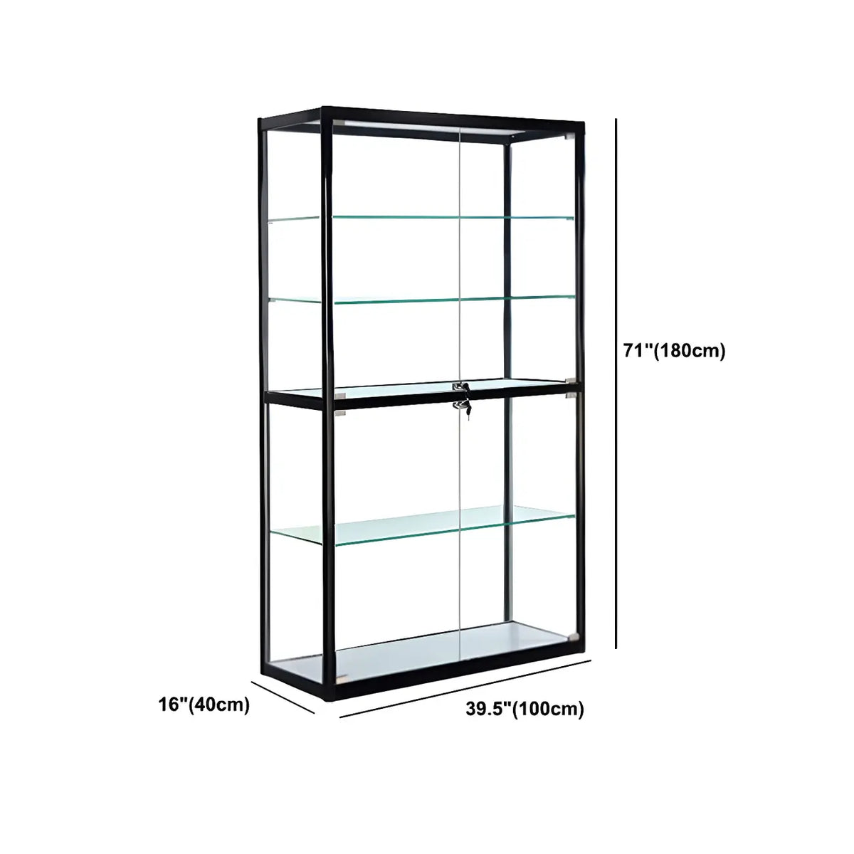 Vitrine rectangulaire contemporaine en verre noir
