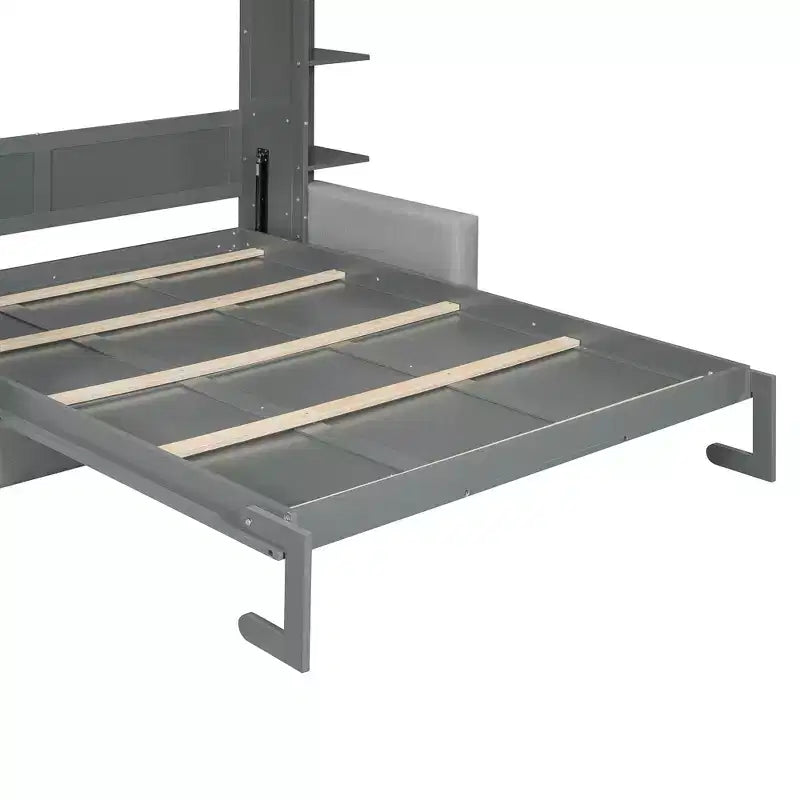 Lit escamotable mural Whisen Modern Design Queen size en bois avec canapé et étagères