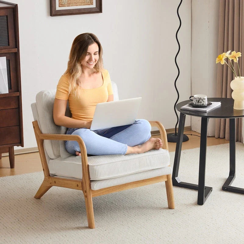 Fauteuil d'appoint rembourré Mid-Century Modern