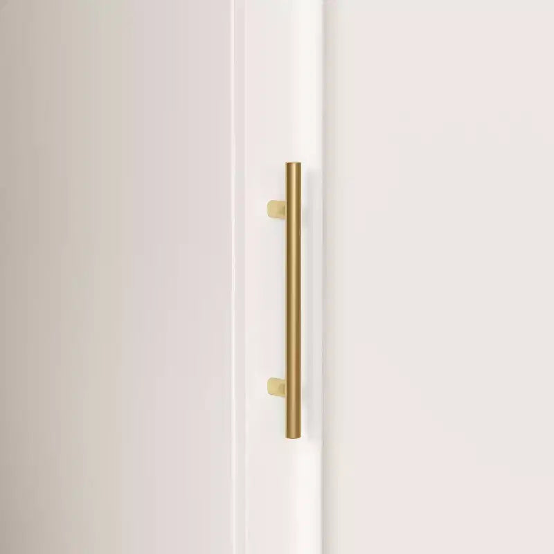 Penderie modulaire de luxe blanche Famapy avec ferrures dorées : portes à panneaux + conception à portes mixtes – Dressing élégant sur mesure pour chambres à coucher
